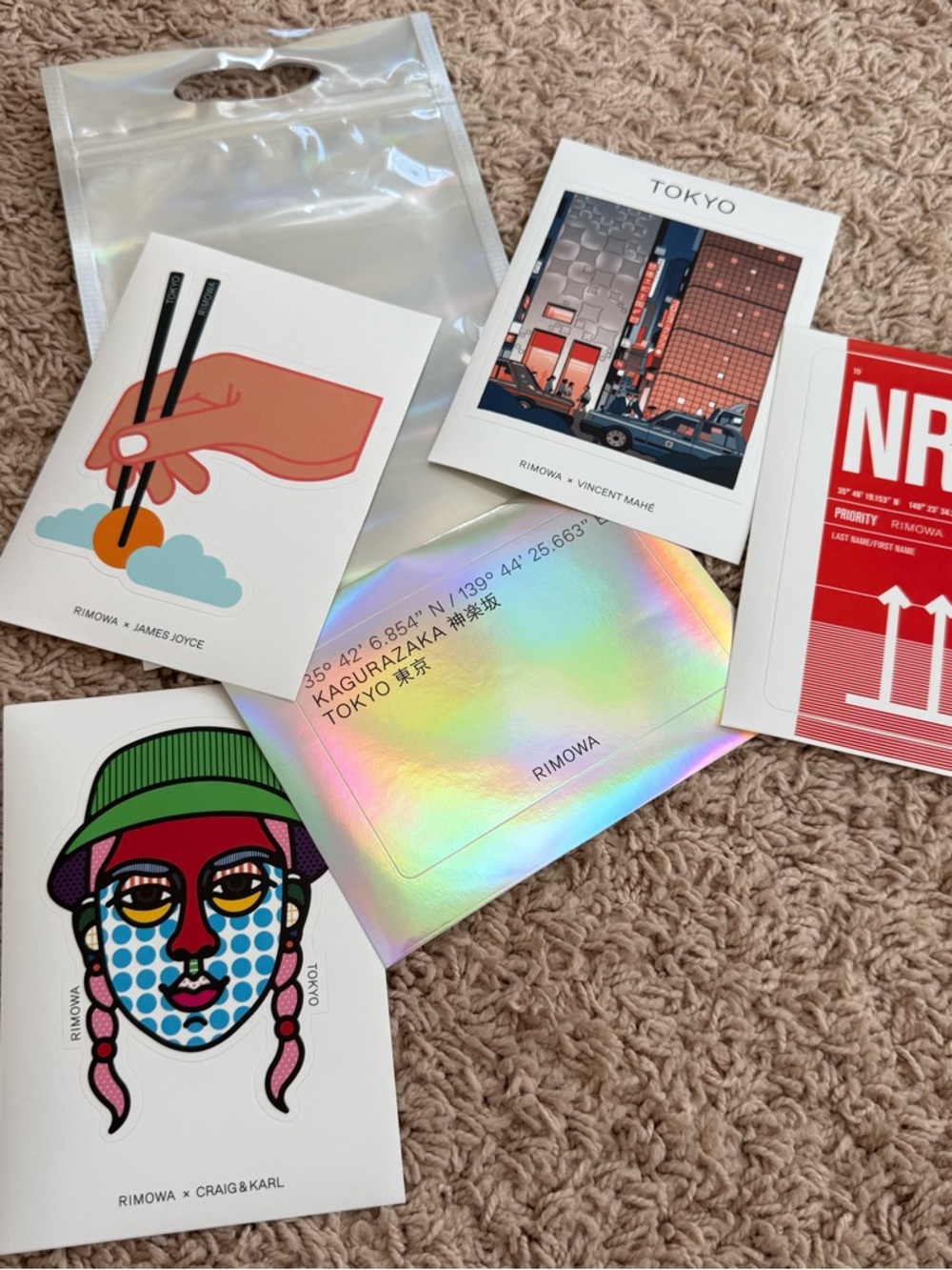 RIMOWA Multicolor Pop-Art Face Sticker Tokyo Japan Sticker Pack